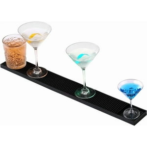 Genérica - Goma Bar Negra 60 X 8 Cm Escurridor Vaso Copas Barmat