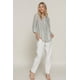 thumbnail image 4 of Camisa Tejida a Rayas con Cuello Redondo y Abertura Larga, 4 of 5