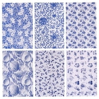 Bothyi - Calcomanías De Arte De Cerámica Papel De Transferencia De Flores Pegatina Azul Bajo Vidriado Diy