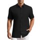 thumbnail image 1 of INSPIRE CHIC Camisas de Hombre para Regreso a Clases Manga Corta Abotonada Playa Verano Cuello de Punta Camisa L Negro, 1 of 6