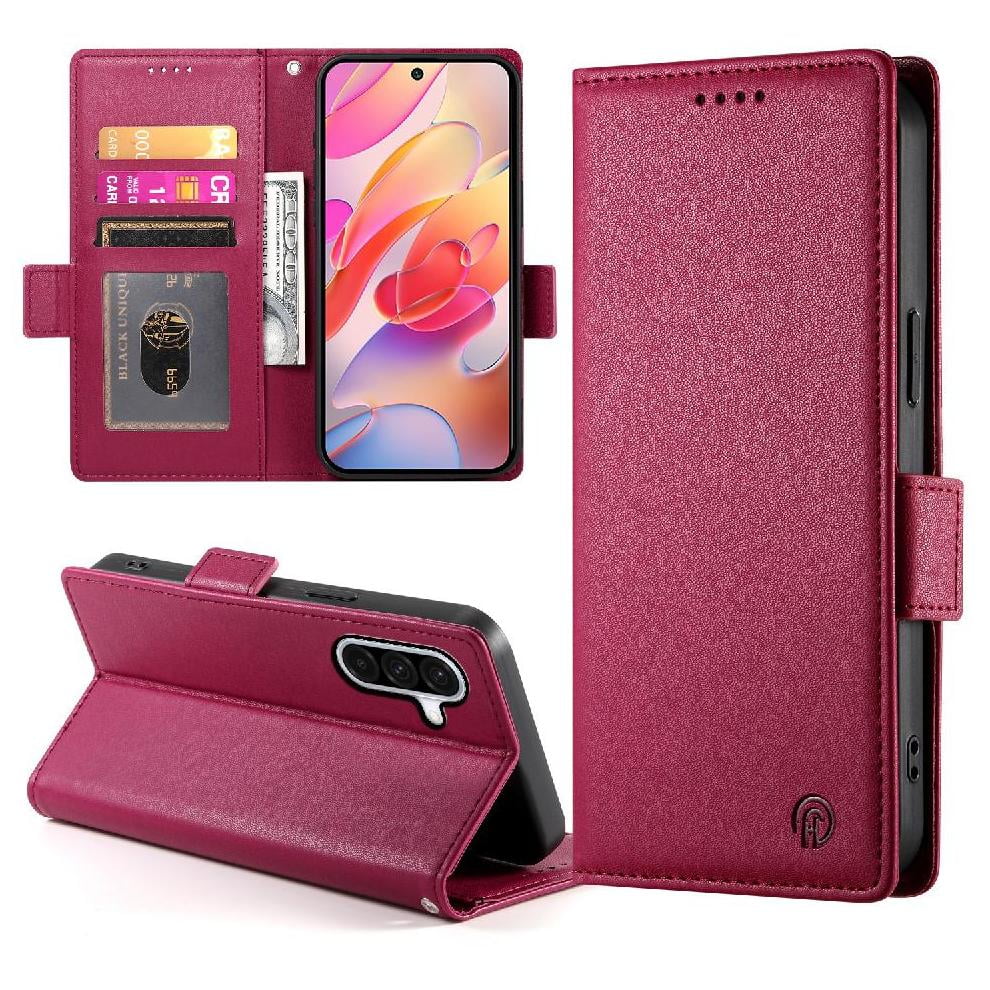 Foxdock - Funda Cartera Magnética Con Tarjetas Y Soporte Para Samsung Galaxy A26 Rojo
