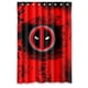 thumbnail image 1 of Cortina de ducha con el logotipo de Deadpool, juego de cortinas de baño con ganchos, tamaño 48 x 72 pulgadas, 1 of 3