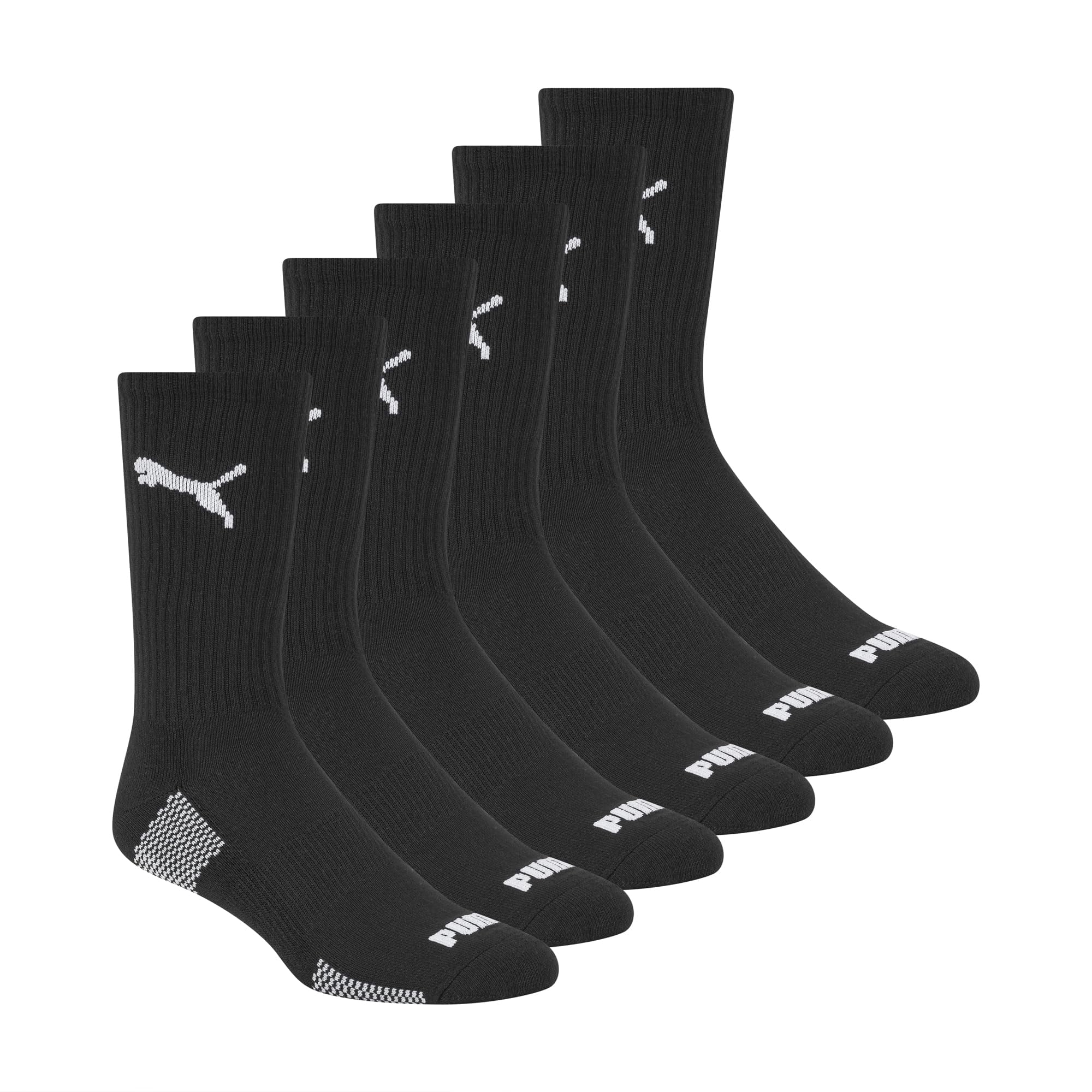 Pack De 6 Calcetines Redondos Puma Para Hombre, Color Blanco Y Negro, Tallas 10-13