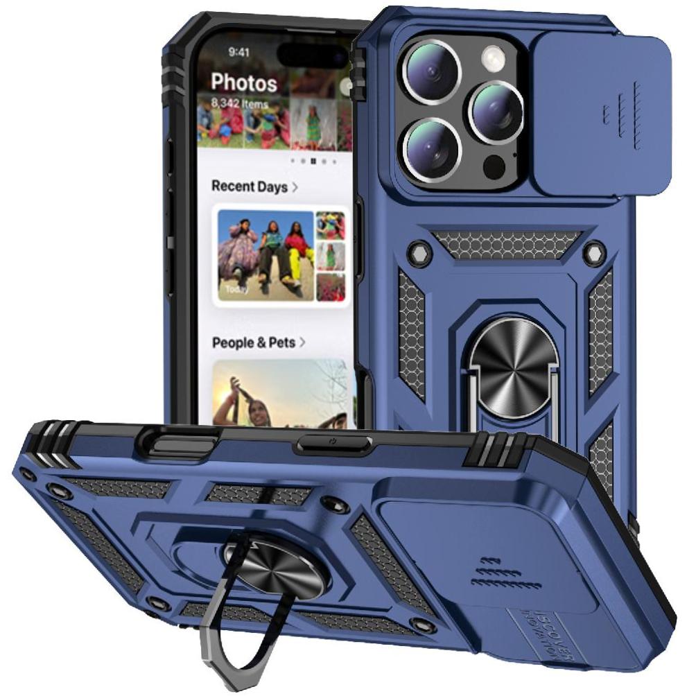 Estuche Gangxun Para Iphone 16 Pro Max, Soporte Giratorio 360°, Estilo Mecánico Y Magnético