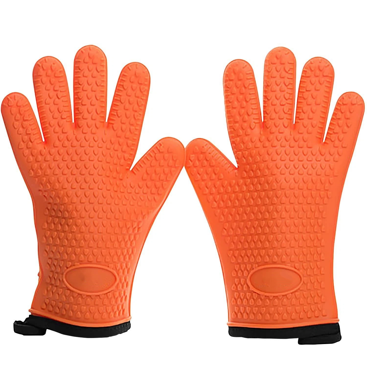 Xusx111 - Guantes De Horno De Fumador De Silicona De Cocina - Guantes De Barbacoa Resistentes Al Calor Extremo - Manejo De Alimentos Calientes Directamente En Su Fritera De Parrilla De Fumador | Orang