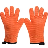 Xusx111 - Guantes De Horno De Fumador De Silicona De Cocina - Guantes De Barbacoa Resistentes Al Calor Extremo - Manejo De Alimentos Calientes Directamente En Su Fritera De Parrilla De Fumador | Orang