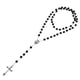 thumbnail image 1 of mens hip 8mm rosario de cuentas ruega jesus cruz collar colgante negro, 1 of 3