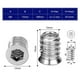 thumbnail image 2 of 100 tuercas hexagonales con inserto roscado de madera M6 x 15 mm, inserto de tornillo de aleación de zinc, tornillo de cabeza hueca roscada M6, inserto de madera para muebles, sillas y camas de madera, 2 of 5