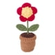 thumbnail image 2 of Mini Flor Tejida A Mano Rústica En Maceta Para El Día De San Valentín, Estante De Regalo De Cumpleaños, Pequeña Flor Roja, 2 of 3