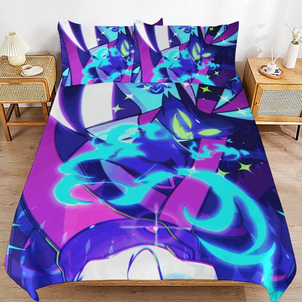 Hazbin Hotel Helluva Boss Bedding Set Duvet Cover Comfortable and Lightweight Cartoon Bedding 3 Piece Bed Set