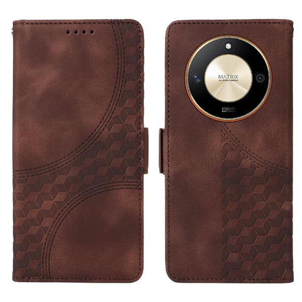 Carcasa FOXDOCK Honor X50 de cuero PU, diseño acolchado clásico, protección contra caídas y rayones
