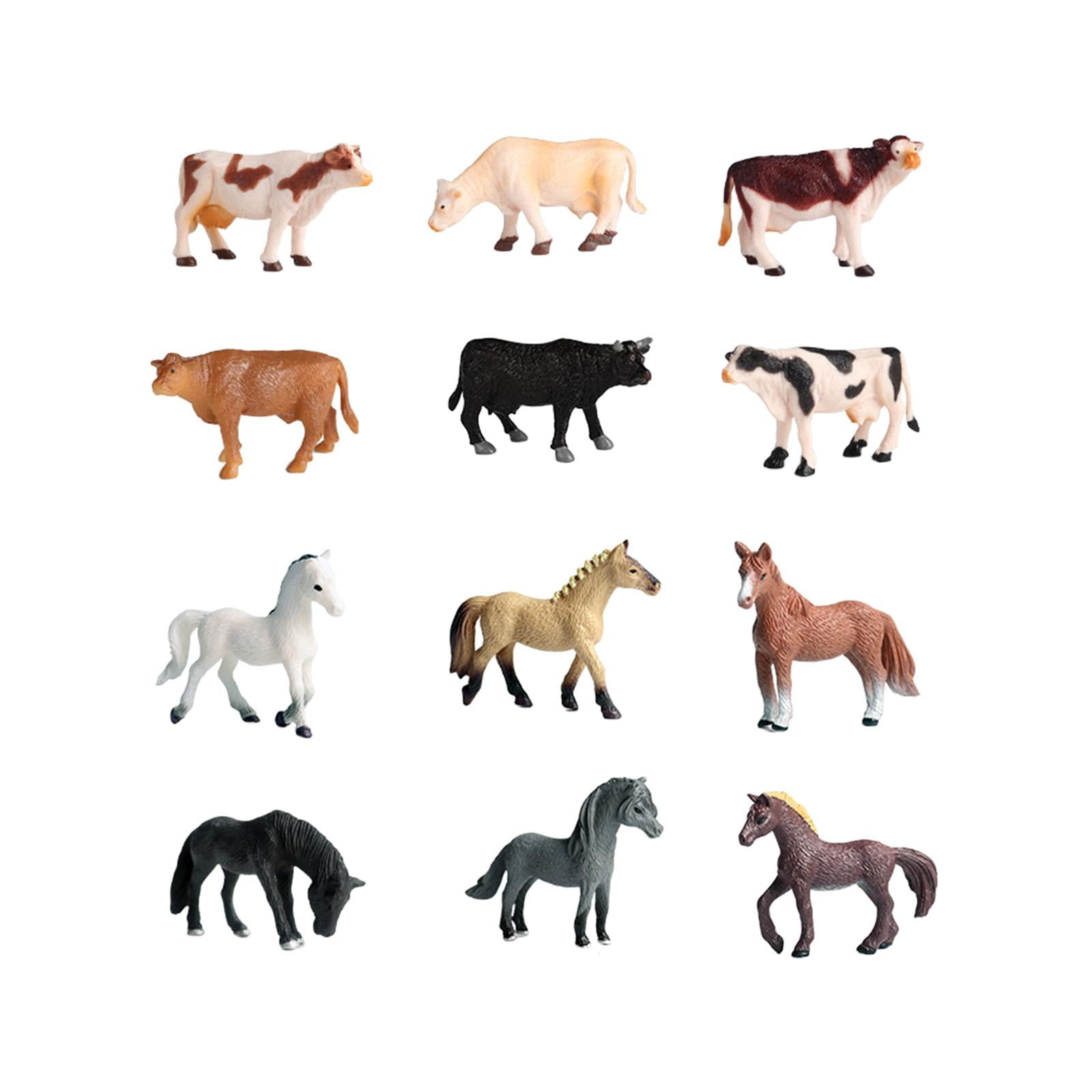 Bothyi - 12x Figuras De Animales De Pasto, Juguete Realista Para Decoración De Pasteles, Festivales En El Aula