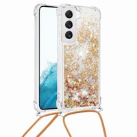 Funda Foxdock Para Samsung Galaxy S22 Con Cuerda Ajustable, Brillo Líquido, Protección Antigolpes Y Lente – Ideal Para Regalo