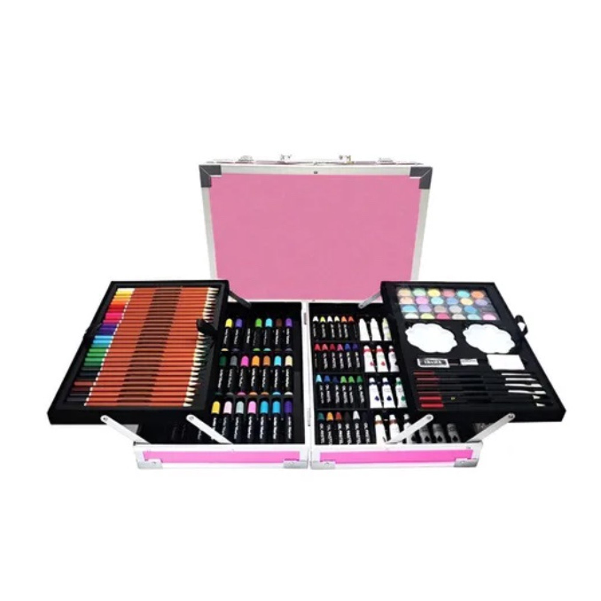 Atlas - Set De Arte 145 Pcs Maleta Lapices Rosa