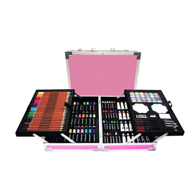 Atlas - Set De Arte 145 Pcs Maleta Lapices Rosa