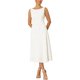 thumbnail image 1 of INSPIRE CHIC Vestido Formal Elegante sin Mangas para Mujer, con Fruncido, Cintura Alta, Línea A, Vestidos de Trabajo L Blanco, 1 of 5