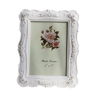 Magideal - Marco De Fotos Marco De Fotos De Rosas Obra De Arte Escultura De Resina Rectángulo Adorno De Exhibición De Fotos Para Oficina Familia Boda Estantería