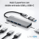 thumbnail image 3 of Hub adaptador USB-C 5 en 2 Linkon Mac Windows aluminio #3, 3 of 3