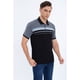 thumbnail image 2 of Polera Piqué Líneas Bicolor Hombre Algodón Primavera verano 0186, 2 of 4