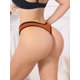 thumbnail image 3 of INSPIRE CHIC Braguitas de Tiro Bajo para Mujer de Tela Acanalada Suave y Transpirable con Ribete de Color en Contraste Talla Mediana Naranja, 3 of 4