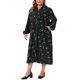 thumbnail image 4 of Agnes Orinda Conjuntos de Halloween Tallas Grandes Vestido Polo de Manga Larga con Cinturón Vestido Midi con Estampado Floral Flowy con Bolsillos Casual Otoño 3X Negro, 4 of 6