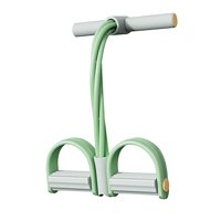 Magideal - Cuerda Elástica De Tracción Pedal Elástico Banda De Resistencia Ejercitador Fitness Bandas De Tracción Cuerda De Tensión De 4 Tubos Para El Hogar Para Verde