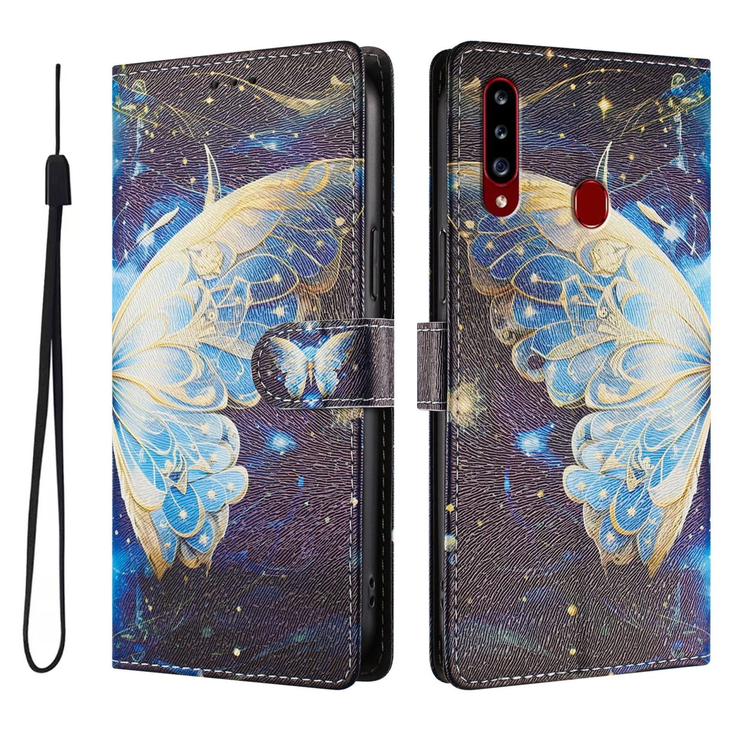 Foxdock Funda Tipo Cartera Para Samsung Galaxy A20s Con Soporte Y Correa – Diseño De Patrones Lindos