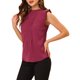 thumbnail image 4 of INSPIRE CHIC Blusas sin mangas para mujer de regreso a clases, blusas de trabajo con volantes y pliegues, tops elegantes rojo oscuro L, 4 of 6
