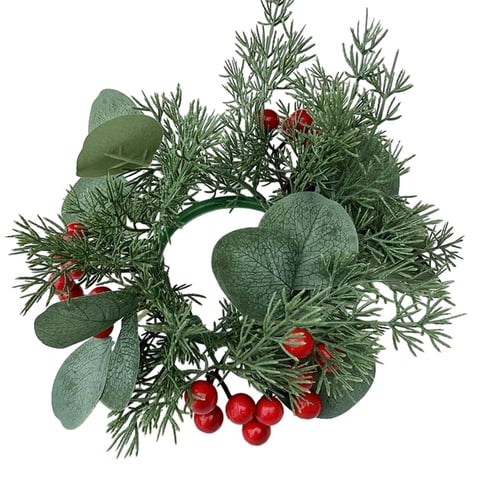 Bothyi - Corona De Velas Navideñas Con Forma De Anillo Para Comedor Rústico De Estilo Rústico