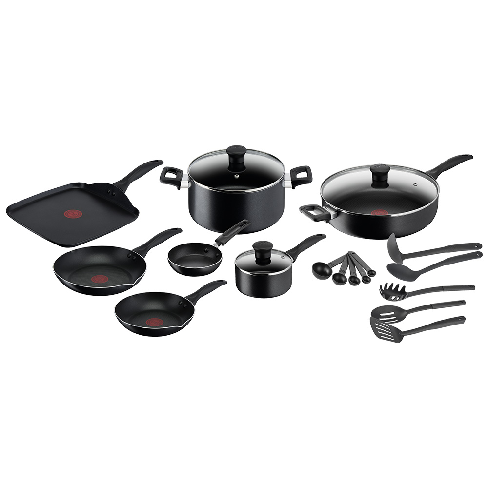 Batería De Cocina 20 Piezas Easy Care Negro Tefal
