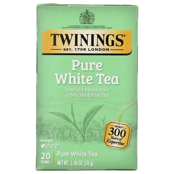 Tea Twinings White Pure, 20 unidades, apoya el sistema inmunitario
