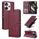 thumbnail image 4 of Premium Wallet Case for Xiaomi Poco F6 5G with Card Slots & Kickstand, Flip Cover Red, 4 of 6