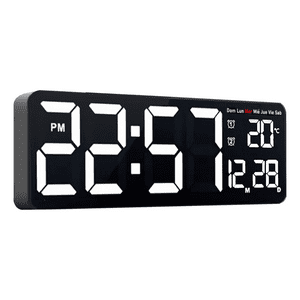 Homebrandt - Reloj Pared Digital 40X13Cm Grande Dia Fecha Hora Temp Led B