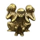 thumbnail image 2 of Estatuilla de tres monos, estatuas de animales, ornamento dorado, ver, no hablar, no oír, no mal, esculturas hechas a mano para decoración de, 2 of 5