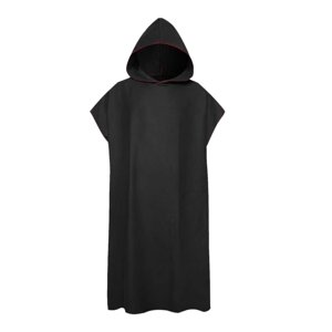 Magideal - Poncho De Microfibra Para Surf, Toalla Cambiante, Toalla De Playa Con Capucha, Toalla De Natación De Secado Rápido Para Vacaciones, Baño Al Aire Libre Negro