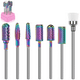 thumbnail image 1 of Juego de brocas para uñas DC-7 de carburo de tungsteno, diamante, cerámica, acrílico, 7 unidades, para quitar uñas acrílicas, esmalte de gel, extensiones de uñas, manicura y pedicura., 1 of 8