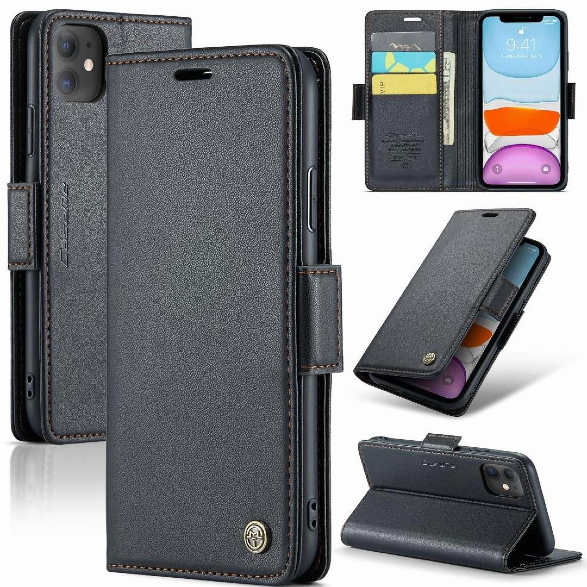 Caseme Tipo Cartera Iphone 11 Con Cierre Magnético, Rfid, Tarjetero, Soporte, Carga Inalámbrica
