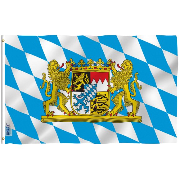 Bandera Anley Bavaria con leones, 90 x 150 cm, poliéster