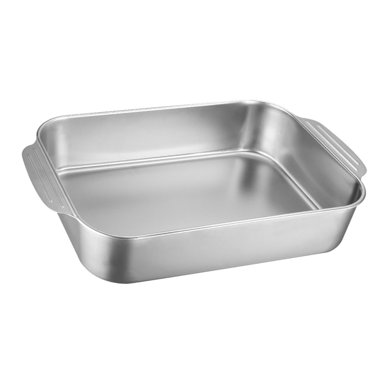 Magideal - Bandeja Rectangular De Acero Inoxidable Para Hornear Pescado Profundo Con Asa, Accesorio Plano, Multifuncional, Resistente Al Óxido, Artesanía Exquisi 54 Cm De Profundidad