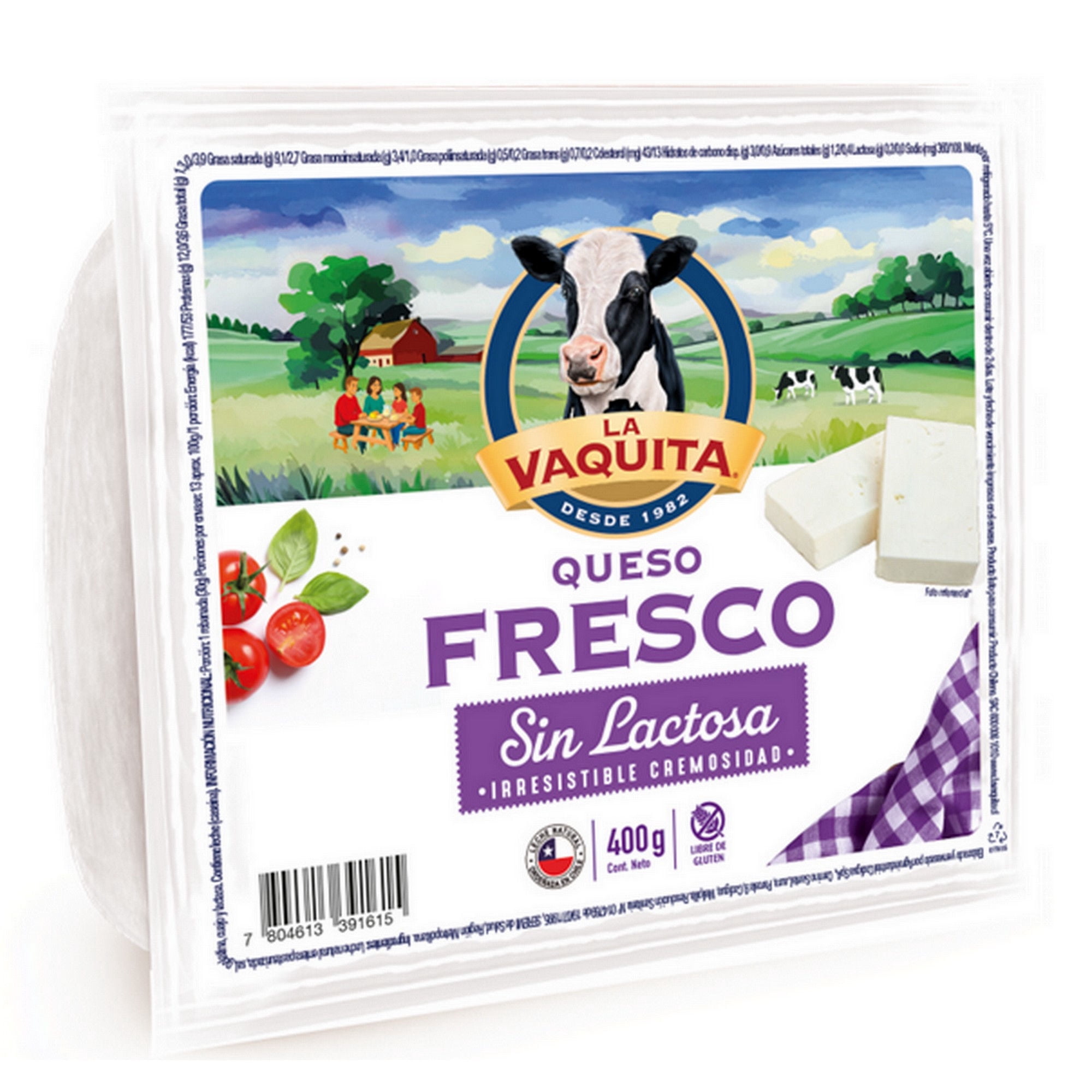 Queso Fresco Sin Lactosa Trozo 400 g La Vaquita