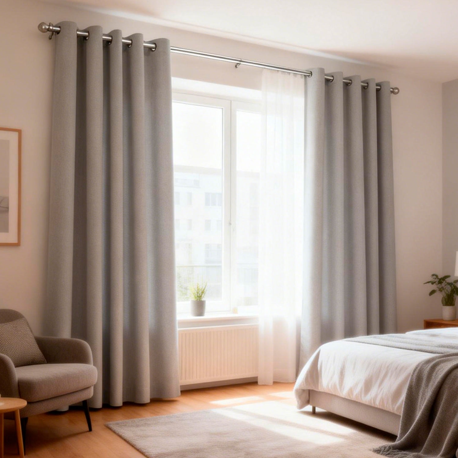 Dib - Cortina Blackout 2 Paños Trento Gris Oscuro