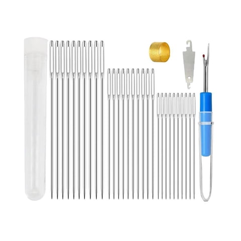 Magideal - Agujas De Mano Grande, Agujas De En Tubo De Almacenamiento Agujas De Acolchado A Mano De 3 Tamaños Para Coser , Blanco