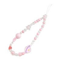 Magideal - Correa Para Teléfono Con Dijes, Linda Correa Para Teléfono Con Cuentas, Joyería, Llaveros Elegantes, Regalo De Cumpleaños Liviano, Correa Para Muñeca Rosa