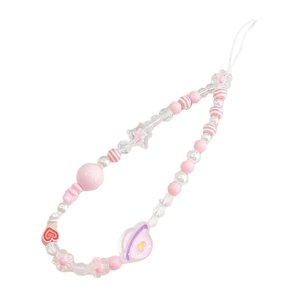Magideal - Correa Para Teléfono Con Dijes, Linda Correa Para Teléfono Con Cuentas, Joyería, Llaveros Elegantes, Regalo De Cumpleaños Liviano, Correa Para Muñeca Rosa