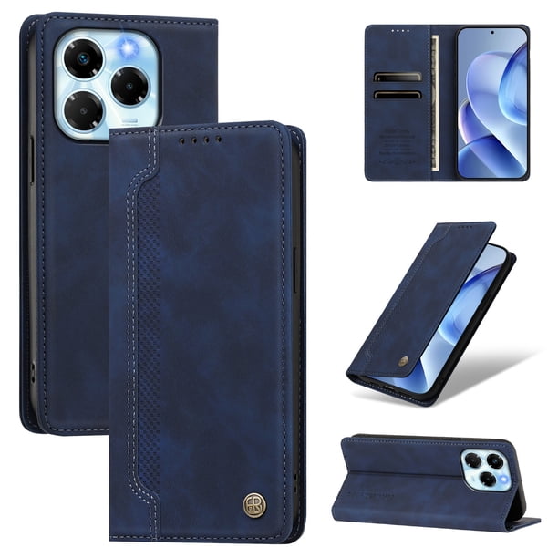 Funda Billetera para Infinix Note 40X 5G Imán y Resistente Azul