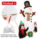 thumbnail image 3 of Muñeco de nieve hinchable navideño con pingüino de 180 cm con luz, 3 of 3