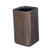 Magideal - Bote De Basura Bote De Basura De Acero Inoxidable Bote De Basura Multiusos Simple A Prueba De Fugas Bote De Basura Para El Hogar, La Cocina, El Baño Color Madera Negro.