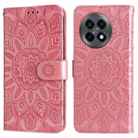Funda Tipo Cartera Foxdock Para Oneplus 13R 5G , Diseño Girasol En Relieve, Cuero Pu, Cierre Magnético, Soporte Y Tarjetero