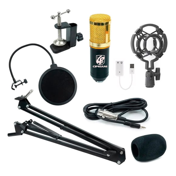 Kit Streaming Microfono atril filtro accesorios Bm 800k Gold
