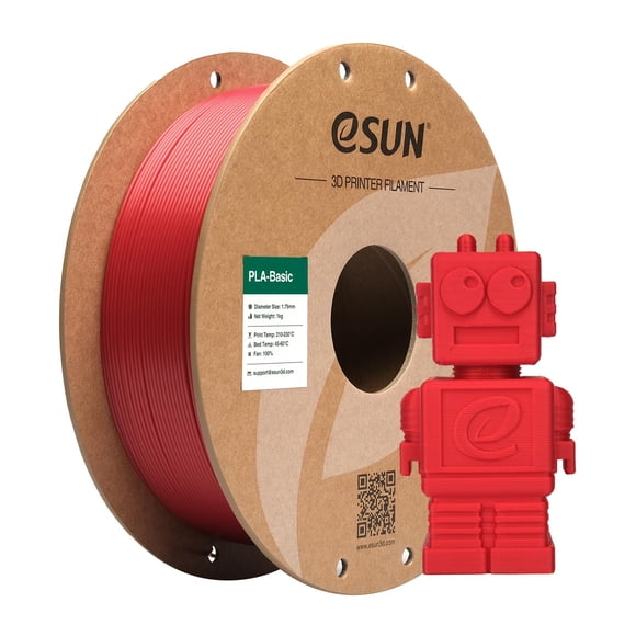 Filamento para impresora 3D eSun PLA Basic, 1,75 mm, 1 kg, camión de bomberos, rojo